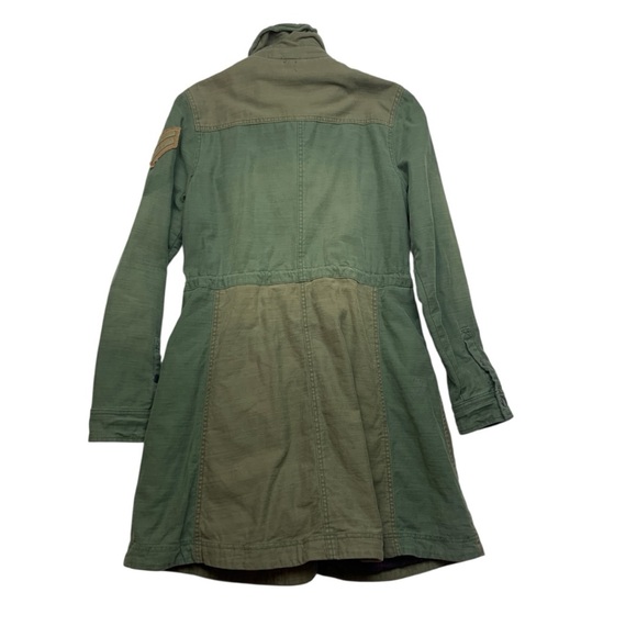 Free People size small jacket military green trench academia 80s retro patch - Picture 12 of 12
